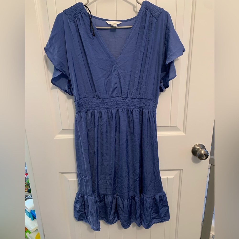 H&M Maternity Short Sleeve Blue Dress